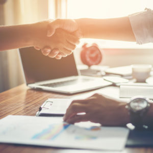 Business People Handshake Greeting Deal at work.